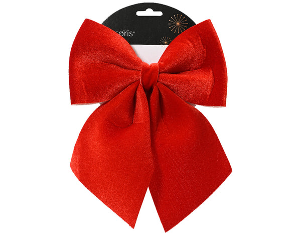 Large 24cm Red Bow Christmas Tree Decoration