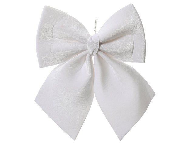 Large 24cm White Bow Christmas Tree Decoration