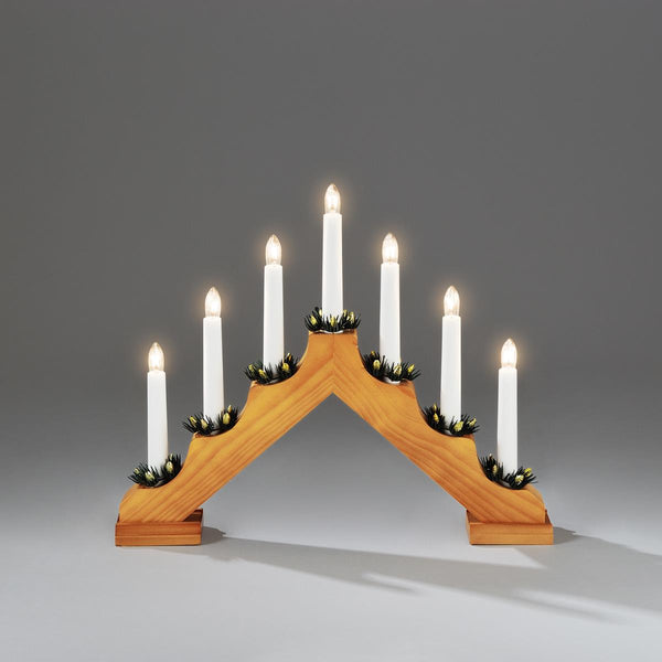 Traditional Oak Christmas Candle Bridge with 7 LED's