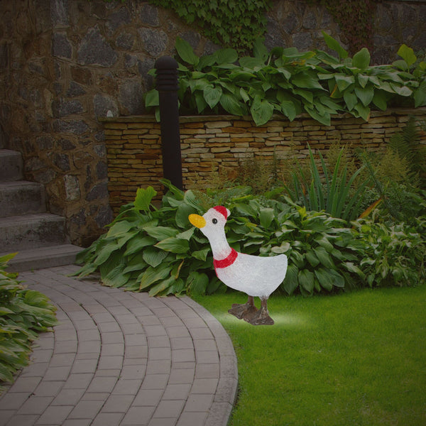 Festive Goose Christmas Acrylic with Cool White LEDs