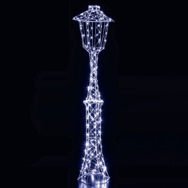 1.5m Dickensian Lamp Post with 260 White LED Christmas Silhouette