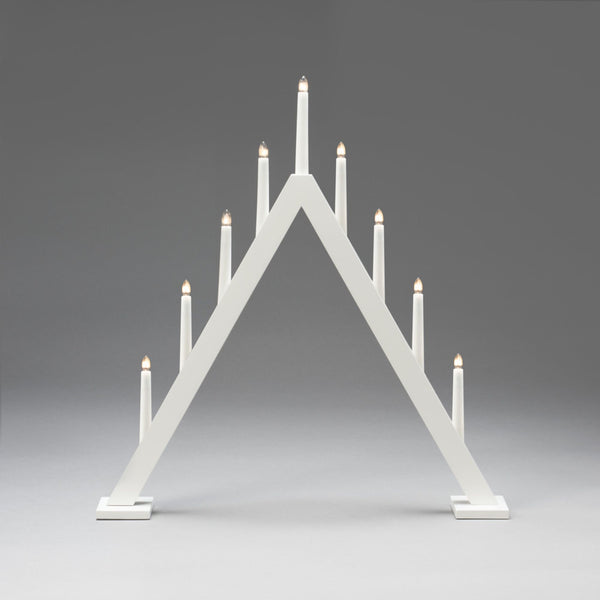 Matt White Modern High Arch Candlestick Bridge with 9 LED Lights