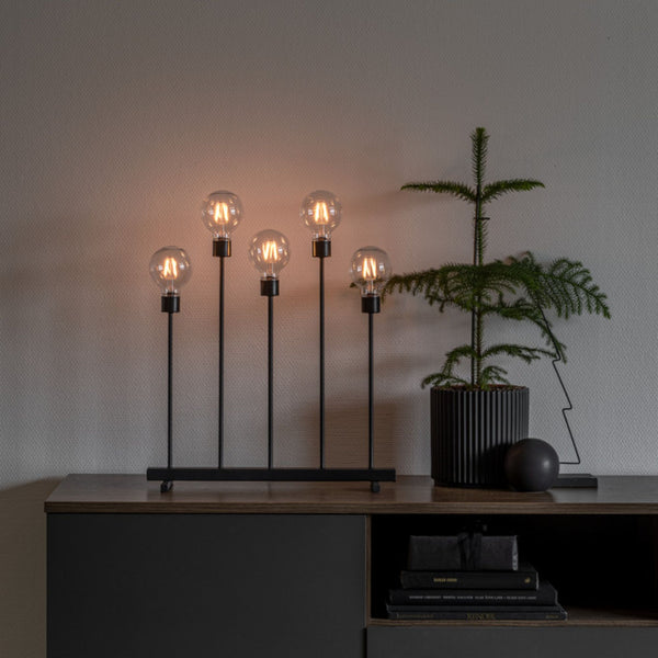 Amber Bulb Modern Minimal Candle Bridge with 5 LED Lights