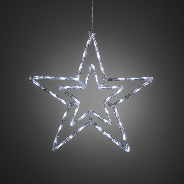 58cm Multifunction White Acrylic Star with 48 LED's