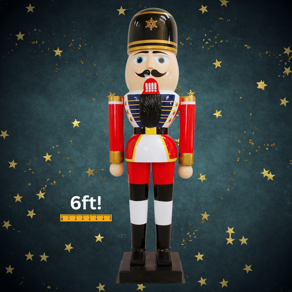 1.8m Christmas Nutcracker Figure Wearing Round Hat