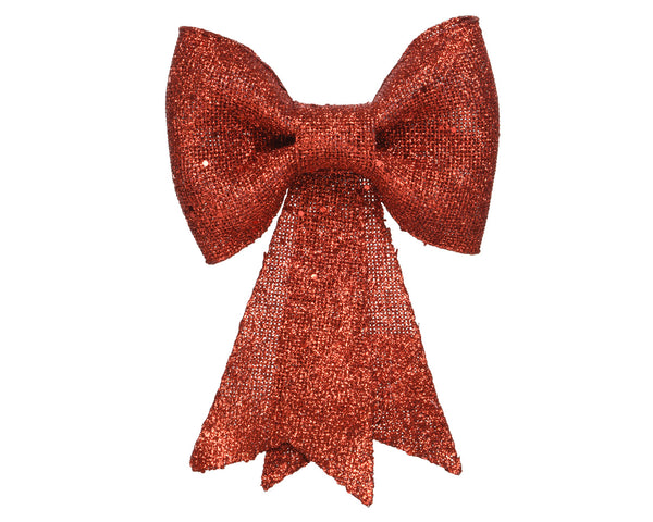 Large 30cm Red Glitter Bow Christmas Tree Decoration