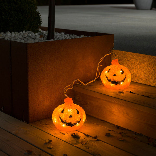 Set of 2 Acrylic Pumpkins LED Christmas Display Light