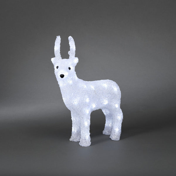 38cm LED Lit Acrylic Standing Reindeer