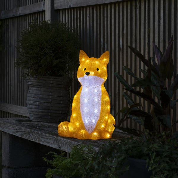 Acrylic Sitting Fox with 64 LEDs