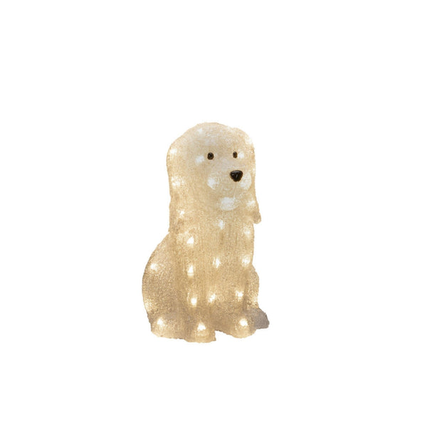 Acrylic Sitting Dog with 40 Warm White LEDs
