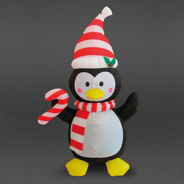 4ft Giant Christmas Inflatable Candy Cane Penguin