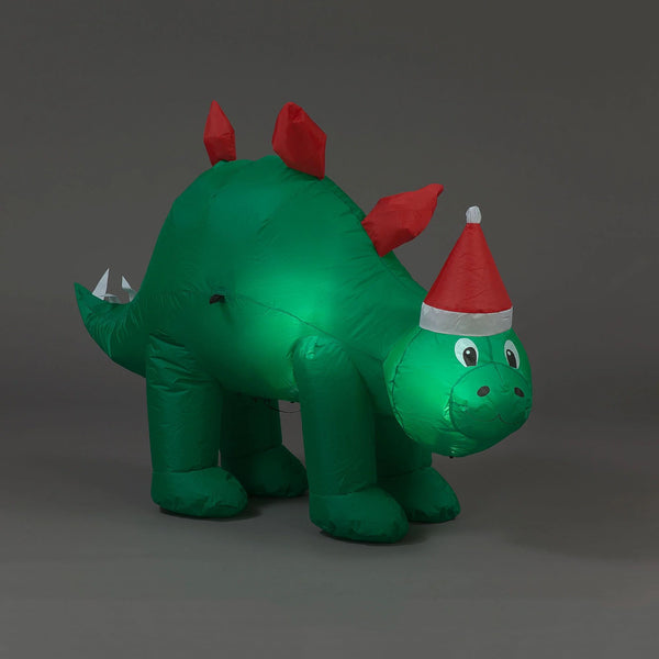 1m Green Dinosaur with Santa Hat LED Lit Christmas Inflatable