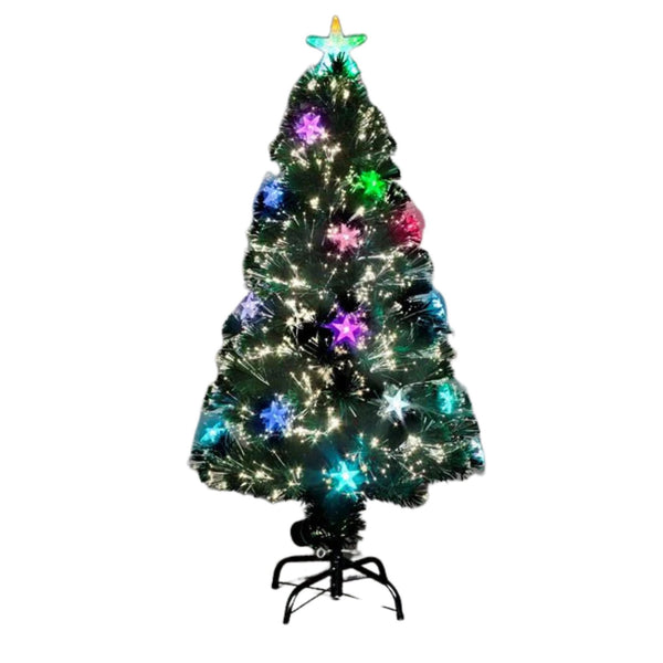 4ft Green Cosmos Fibre Optic Colour Changing Christmas Tree