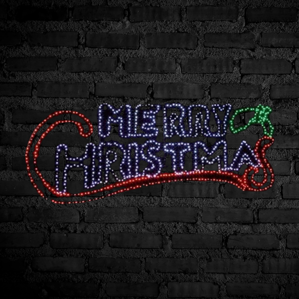 2m Giant Merry Christmas Motif with 938 Multicolour Twinkling LEDs