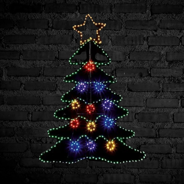 1.2m Christmas Tree Motif with 385 Multicolour Twinkling LEDs