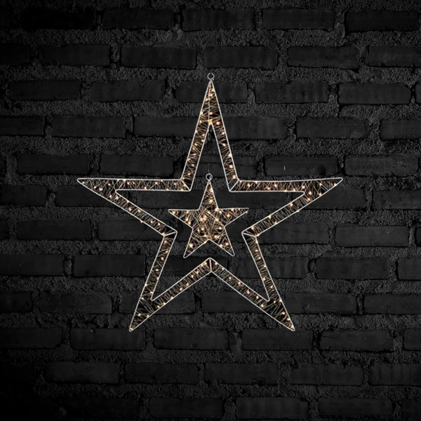 80cm Warm White LED Double Sided Star Window Light