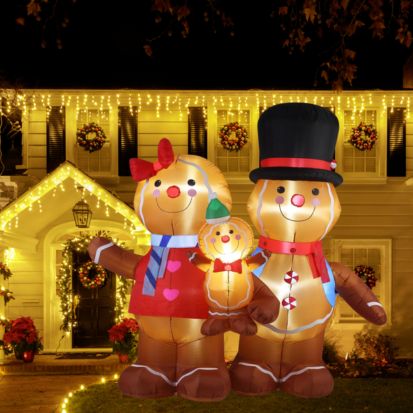 1.8m Gingerbread Family LED Lit Christmas Inflatable