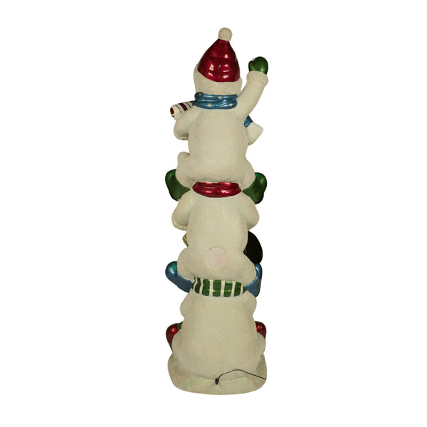 1.52m 3 Stacked Joy Snowmen with Multicoloured LED Lights Display Prop