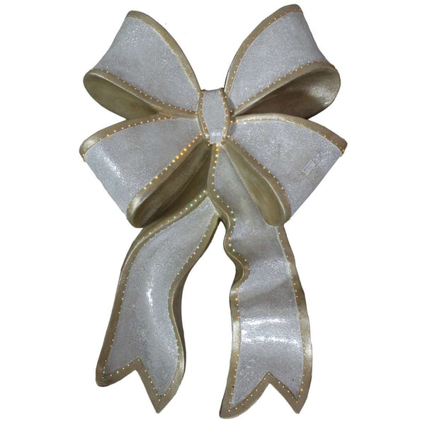 1m Frosty White Ribbon Bow Commercial Christmas Display Prop