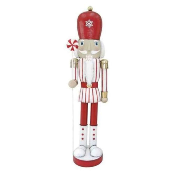 5.5ft Metal Candy Cane Nutcracker Soldier Commercial Christmas Display Prop