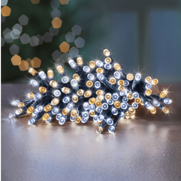 200 White & Warm White Multi Action Battery Powered LED Lights with Timer