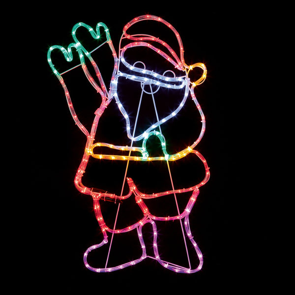 92cm Waving Santa Ropelight Motif Outdoor Christmas Silhouette