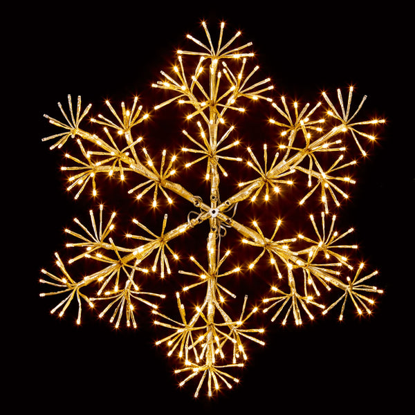 60cm Gold Starburst Snowflake Light with Warm White LEDs