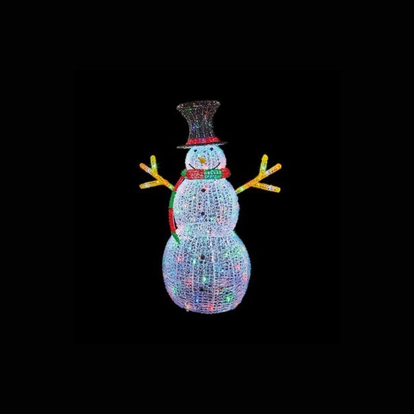 1.3m Soft Acrylic Snowman with 160 Multi Coloured LEDs