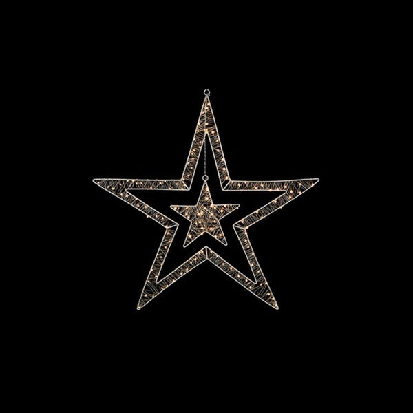 80cm Warm White LED Double Sided Star Window Light