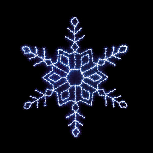 1.2m Snowflake Silhouette with 498 White Twinkling LEDs