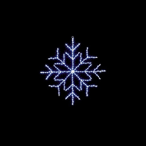 61cm Snowflake Silhouette with 196 White Twinkling LEDs