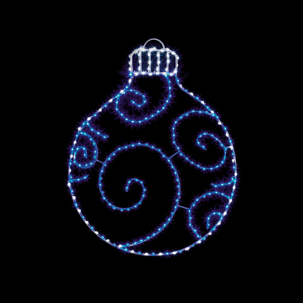76cm Bauble Silhouette with 245 Blue and White Twinkling LEDs