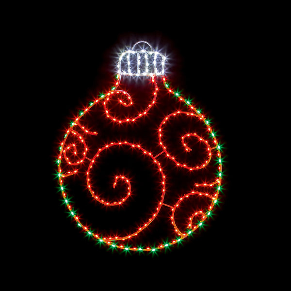 76cm Bauble Silhouette with 245 Red and Green Twinkling LEDs