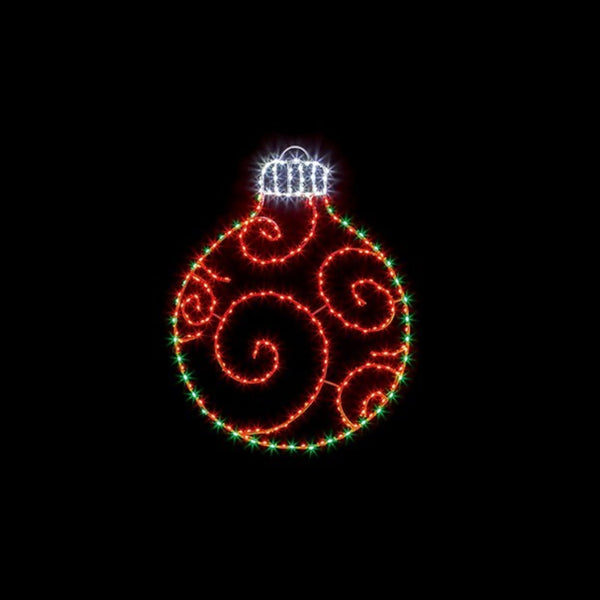 76cm Bauble Silhouette with 245 Red and Green Twinkling LEDs