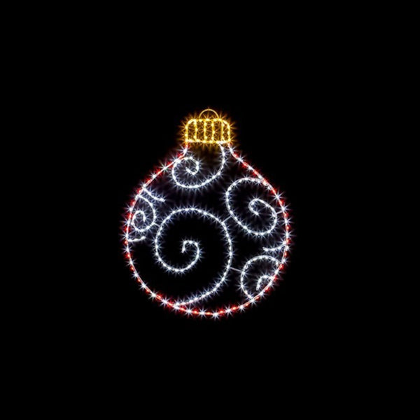76cm Bauble Silhouette with 245 Red, Warm White and White Twinkling LEDs