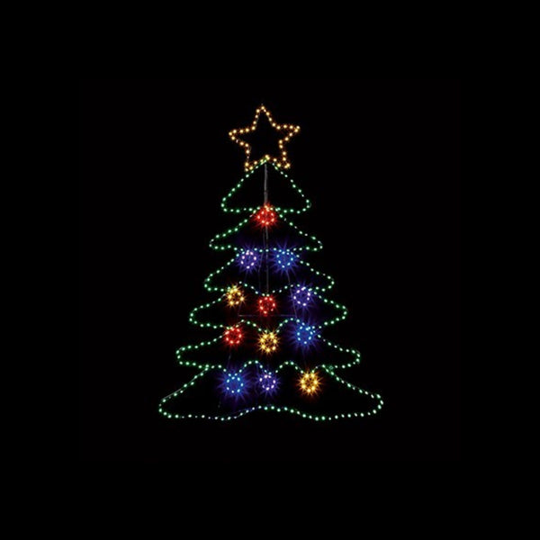 1.2m Christmas Tree Motif with 385 Multicolour Twinkling LEDs