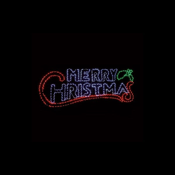 2m Giant Merry Christmas Motif with 938 Multicolour Twinkling LEDs