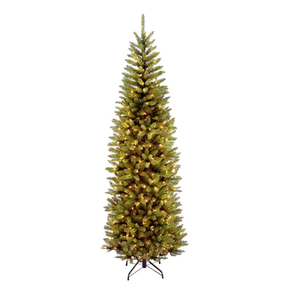 7.5ft Kingswood Fir Pre Lit with 350 Warm White LEDs Artificial Pencil Christmas Tree