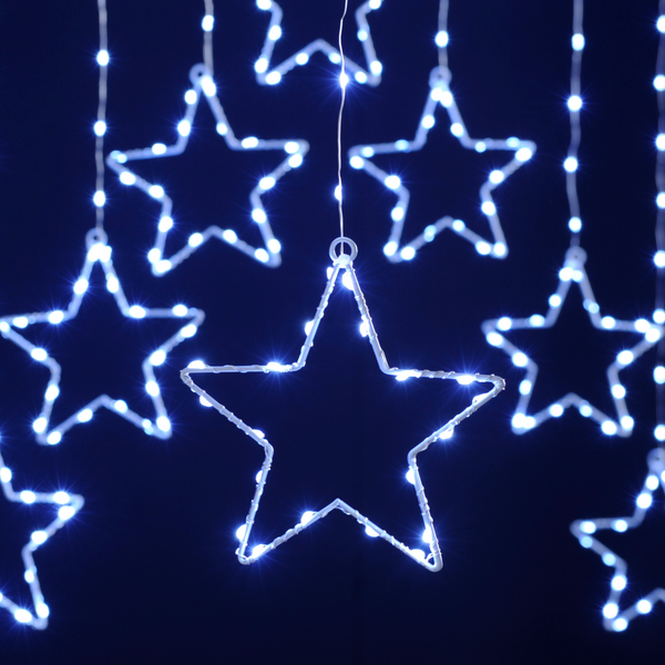 1.2m x 1.2m Star Curtain Light with 256 Ice White LED's