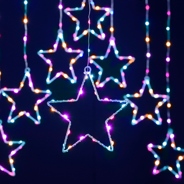 1.2m x 1.2m Star Curtain Light with 256 Aurora Rainbow LED's