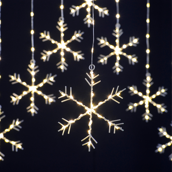 1.2m x 1.2m Snowflake Curtain Light with 256 Warm White LED's