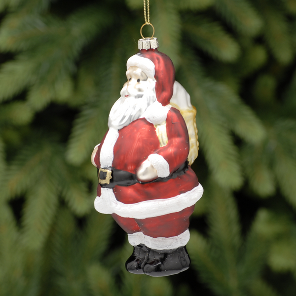12cm Glass Traditional Santa Christmas Tree Decoration
