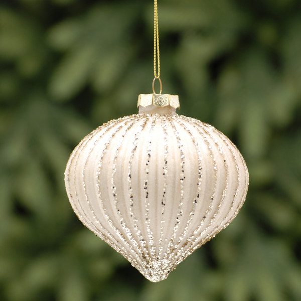 10cm Matt Gold Segment Glass Onion Tree Bauble