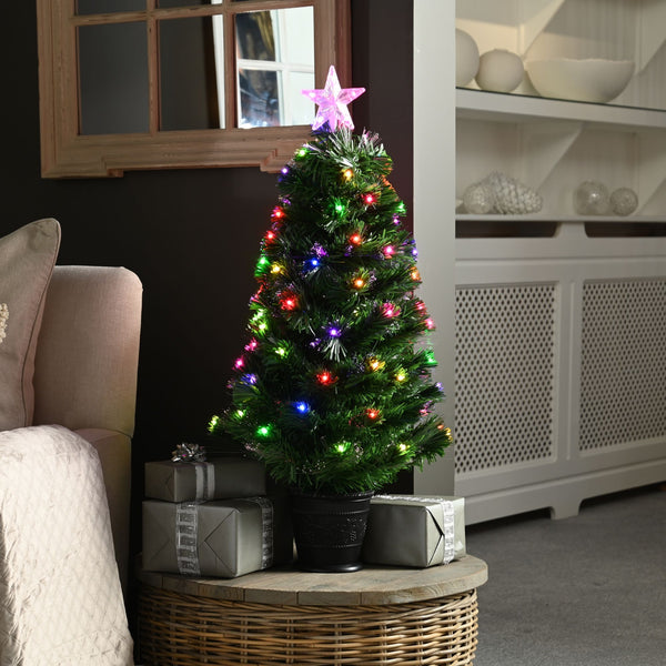 3ft Colour Changing Twinkle Fibre Optic Tree