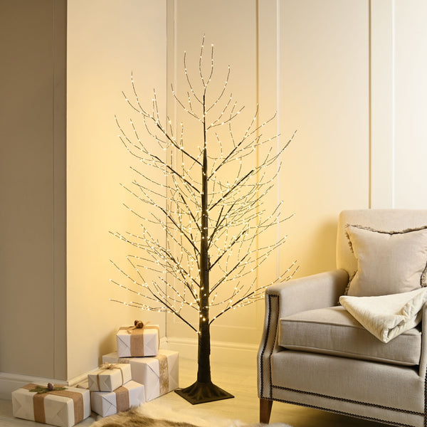 4ft Pre Lit Black Microdot Christmas Tree with 500 Warm White LED's