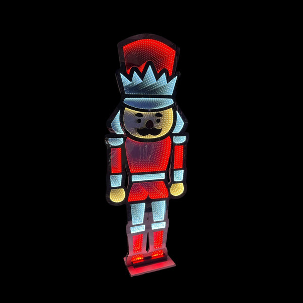 6ft Candy Cane Festive Nutcracker Christmas Infinity Light for Commercial Christmas Display