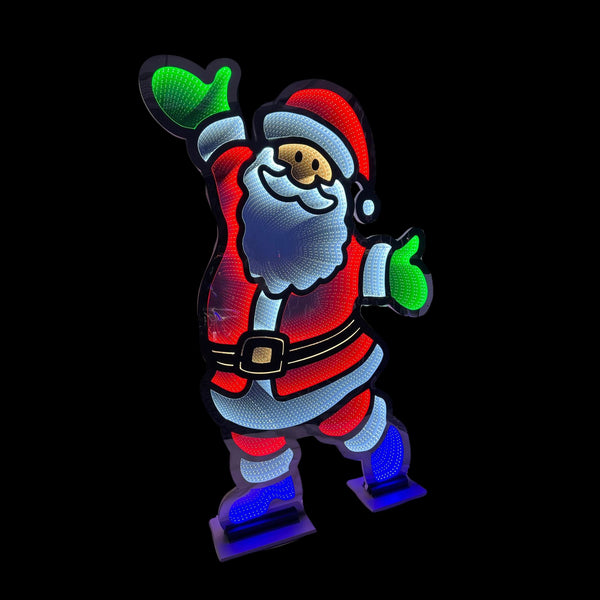 6ft Standing Jolly Santa Christmas Infinity Light for Commercial Christmas Display