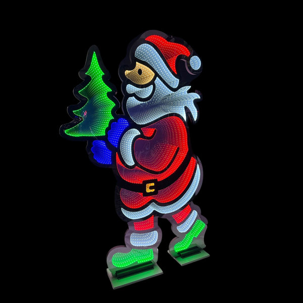 6ft Santa with Christmas Tree Christmas Infinity Light for Commercial Christmas Display