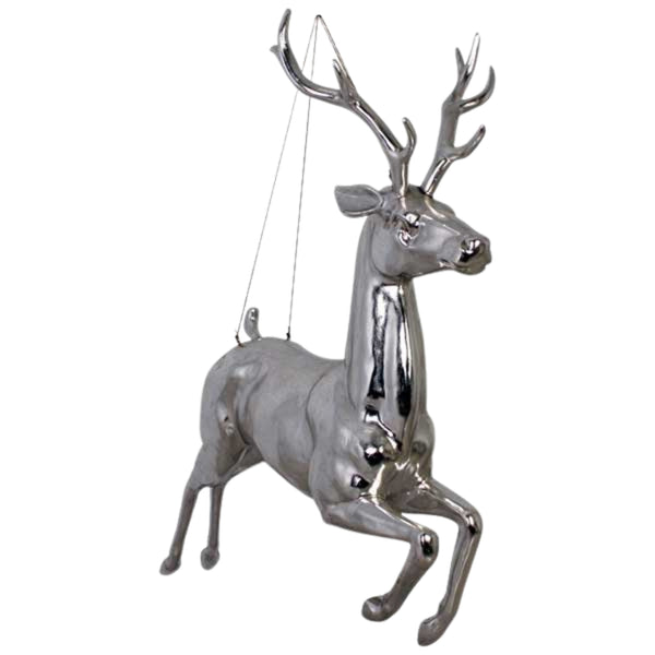137cm Hanging Reindeer With Silver Finish Commercial Christmas Display Prop