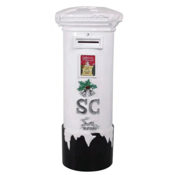 1.42m Large Traditional White Santa's Christmas Mail Box